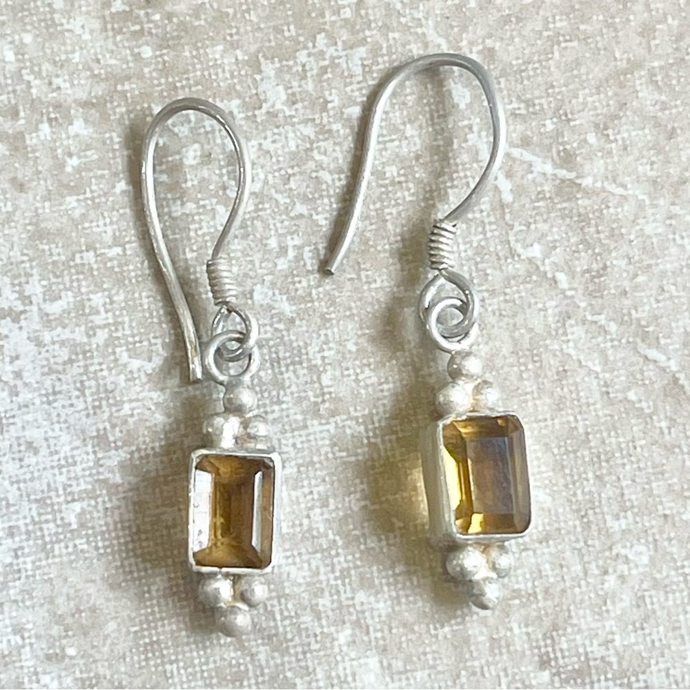 Gorgeous Vintage Sterling Silver & Topaz Earrings from Boulder, Colorado ‘94